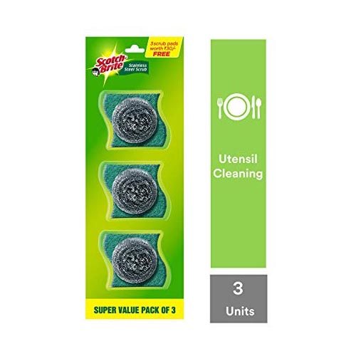 SCOTCH BRITE STEELO SCRUB (PACK OF 3)