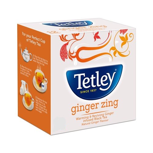 TATA TETLEY GINGER 50 TEA BAGS