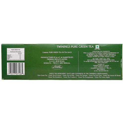 TWININGS GREEN TEA 100 TEA BAGS