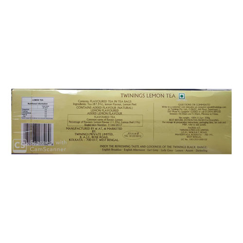 TWININGS LEMON TEA 25 TEA BAGS